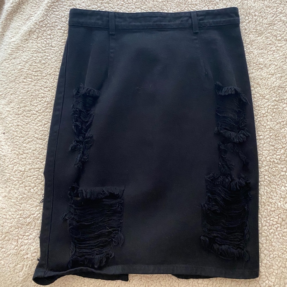 Pistola  Distressed Denim Skirt